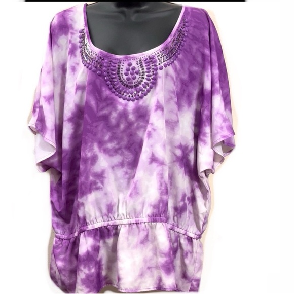 🌟SALE🌟🌼LANE BRYANT Purple Tie Dye Top🌼 - Picture 13 of 13